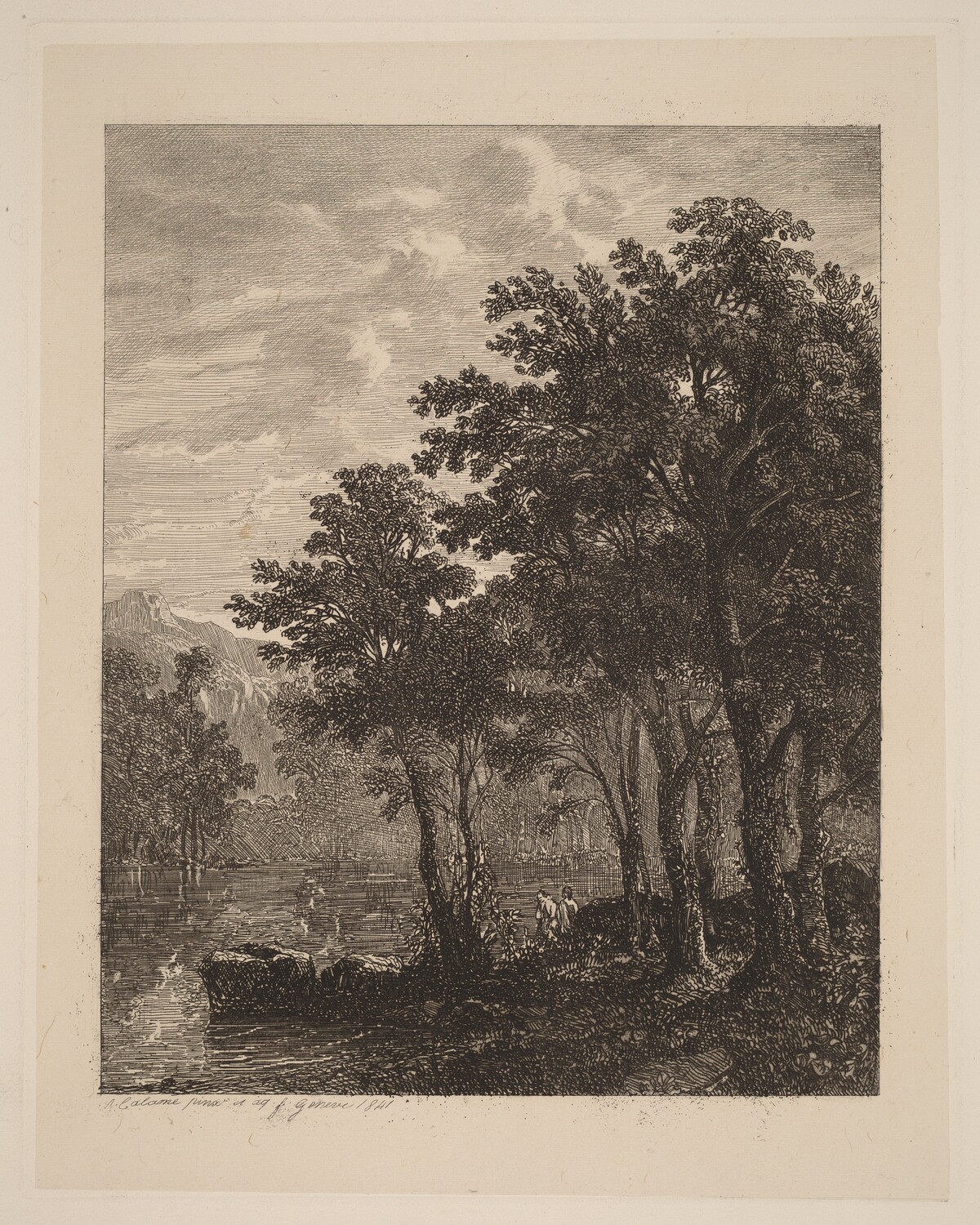 Trees by a River by Alexandre Calame