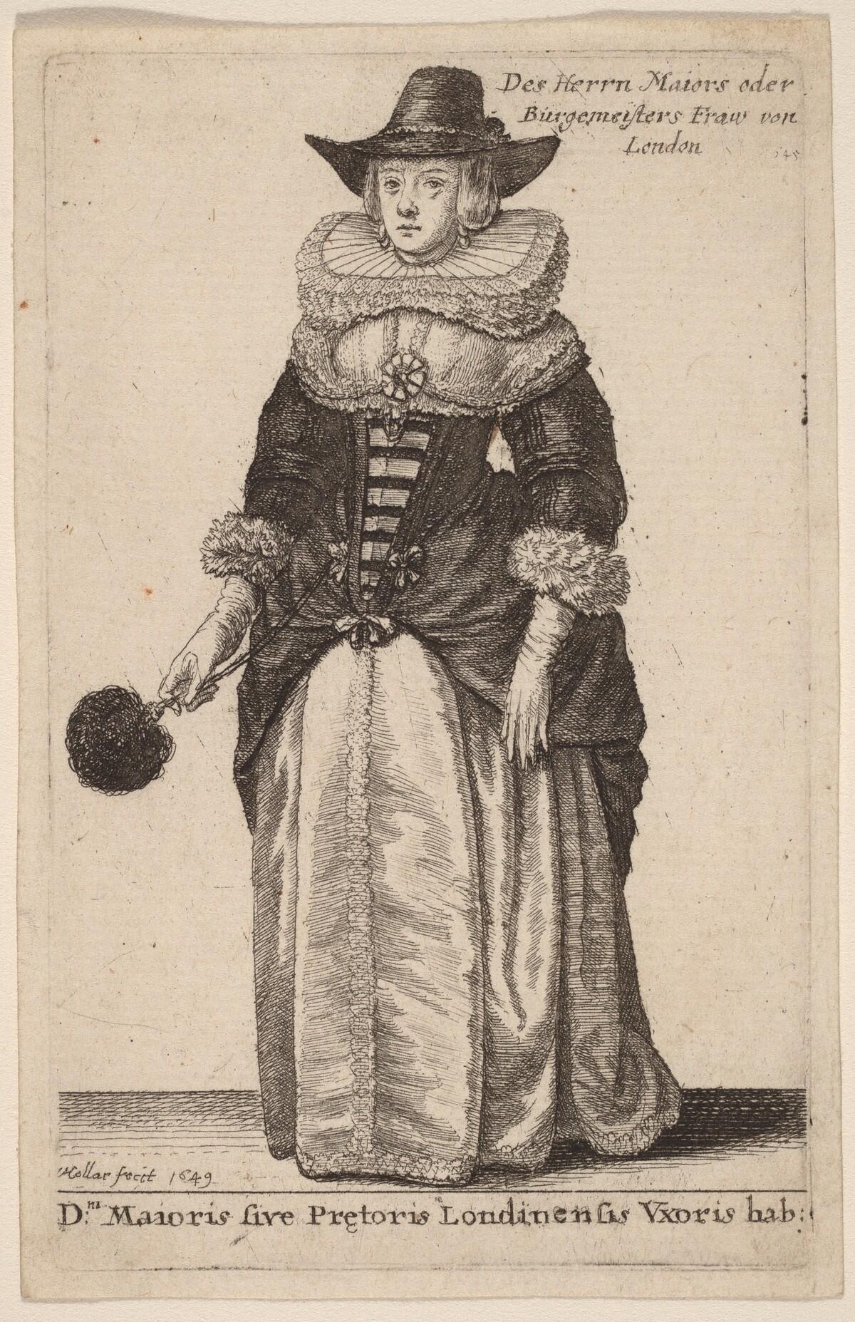 Dni Maioris sive Praetoris Londinensis  Vxoris Hab: by Wenceslaus Hollar