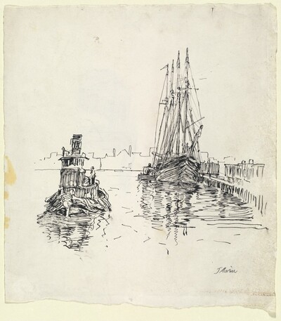 Hudson River, Schooner or 4 Master and Tug
