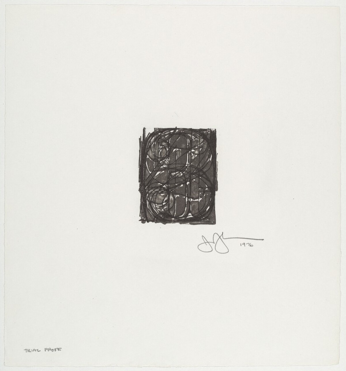Bookplate for the Friends of the Sarah Lawrence College Library [trial proof] by Jasper Johns
