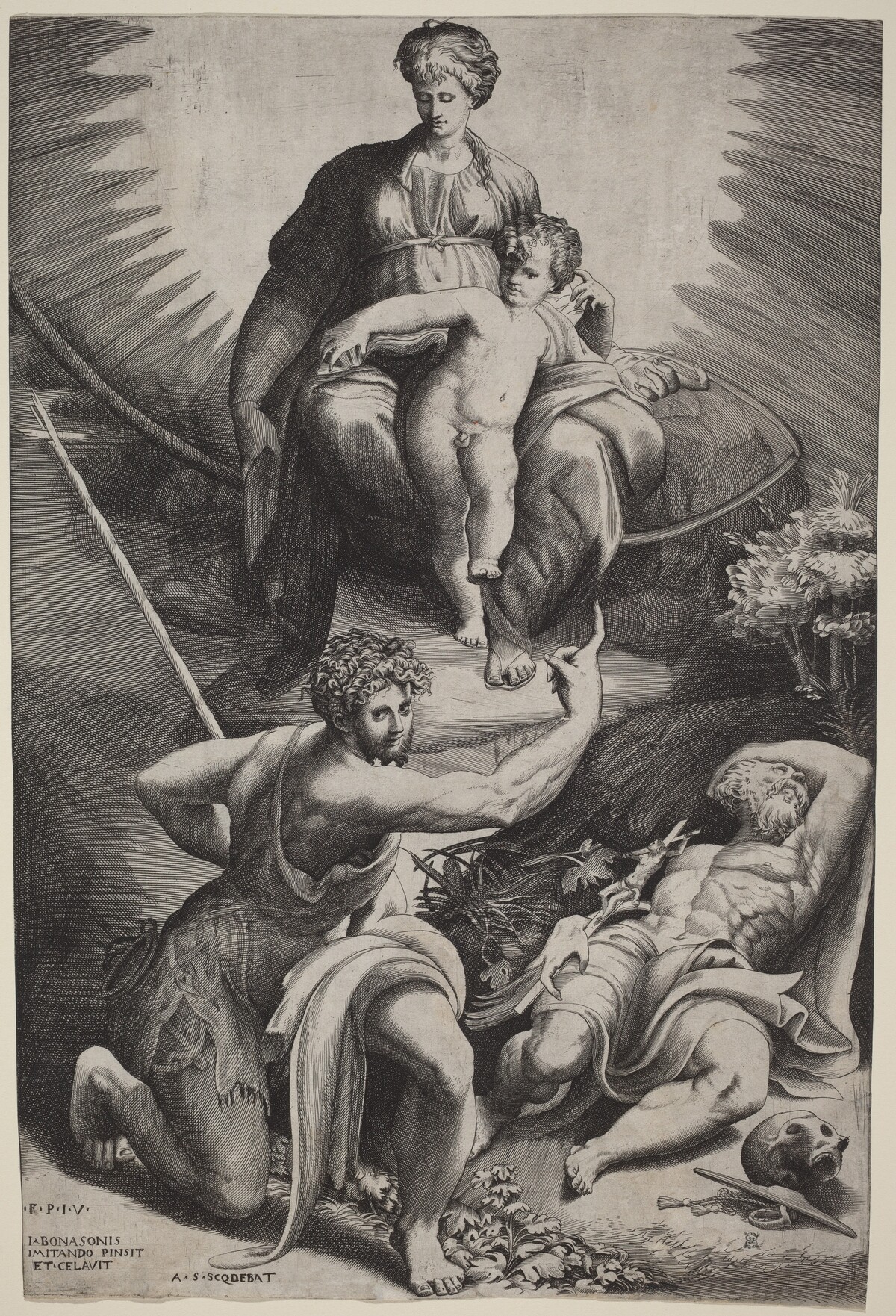 The Vision of St. Jerome by Giulio Bonasone