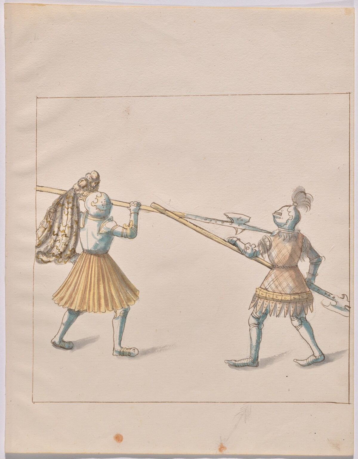 Foot Combat with Halberds by German 16th Century