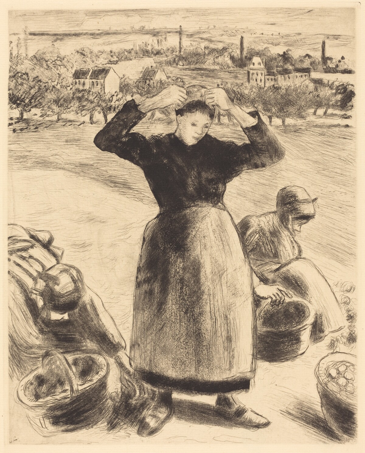 Gathering Potatoes (Recolte de pommes de terre) by Camille Pissarro