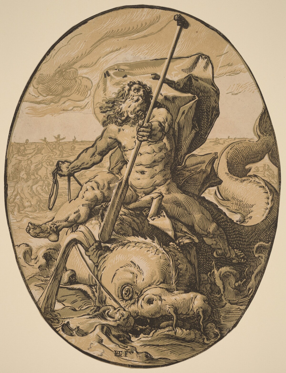 Oceanus by Hendrik Goltzius