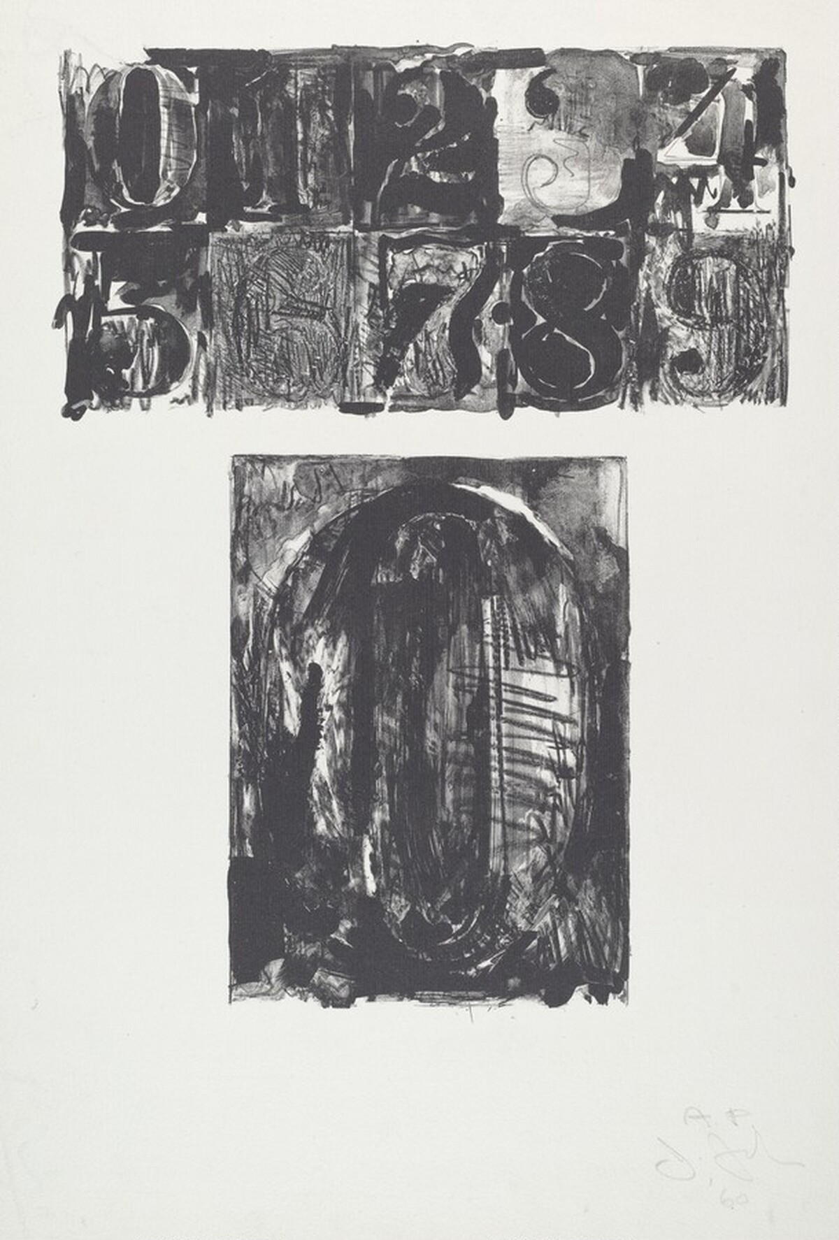 0 from 0-9 (Black) [artist's proof] by Jasper Johns