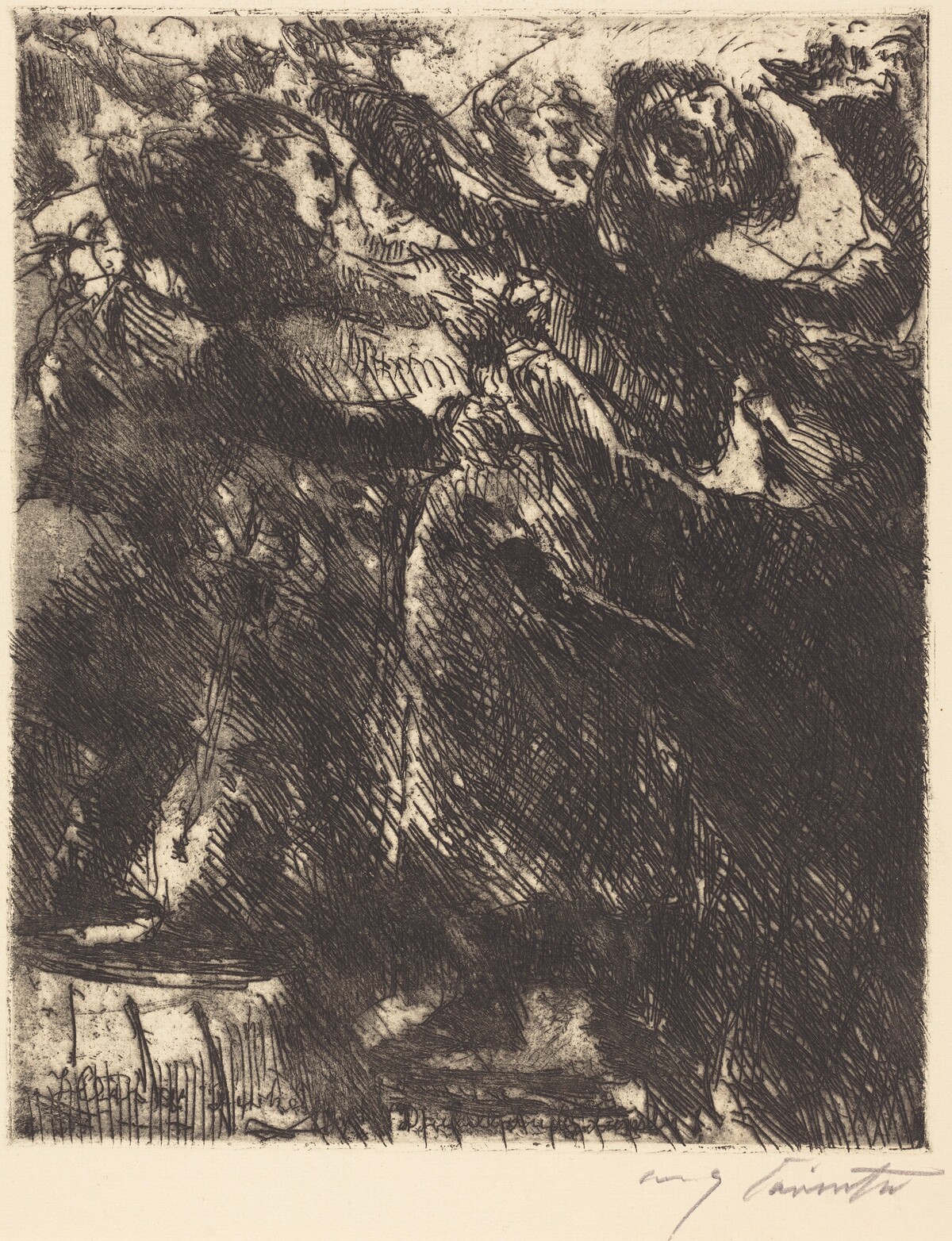 Kapuzinerpredigt—"Hetzt sich lieber herum mit der Dirn'" (The Capuchin's Sermon—"He Prefers to Run Around with a Girl") by Lovis Corinth