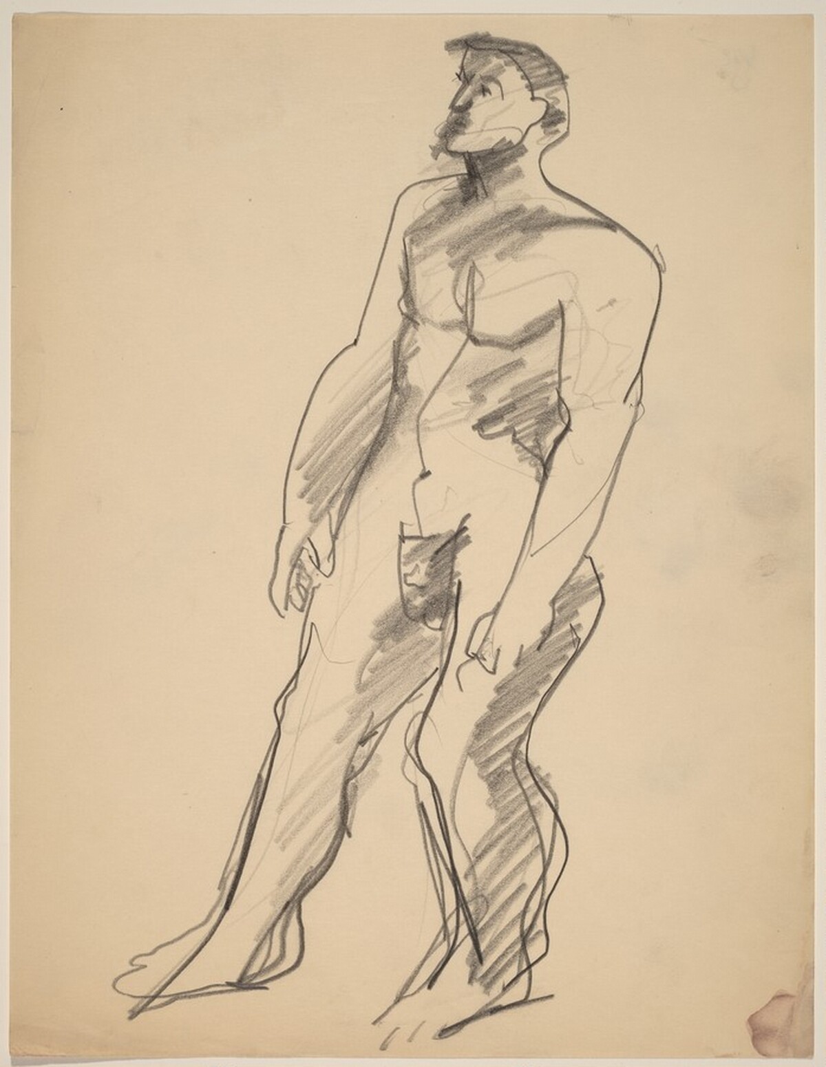 Standing Nude Man Turned to the Left, Arms at Side by Mark Rothko