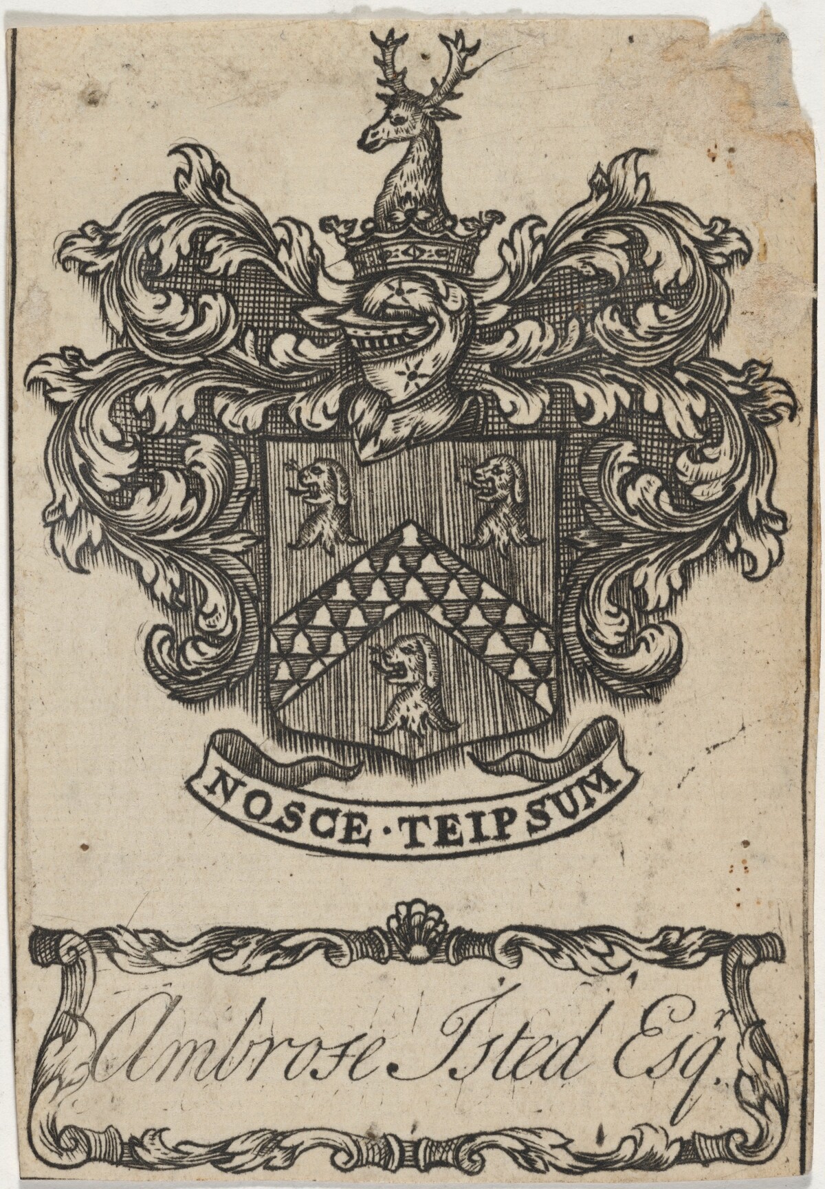Bookplate for Ambrose Isted by Unknown Artist