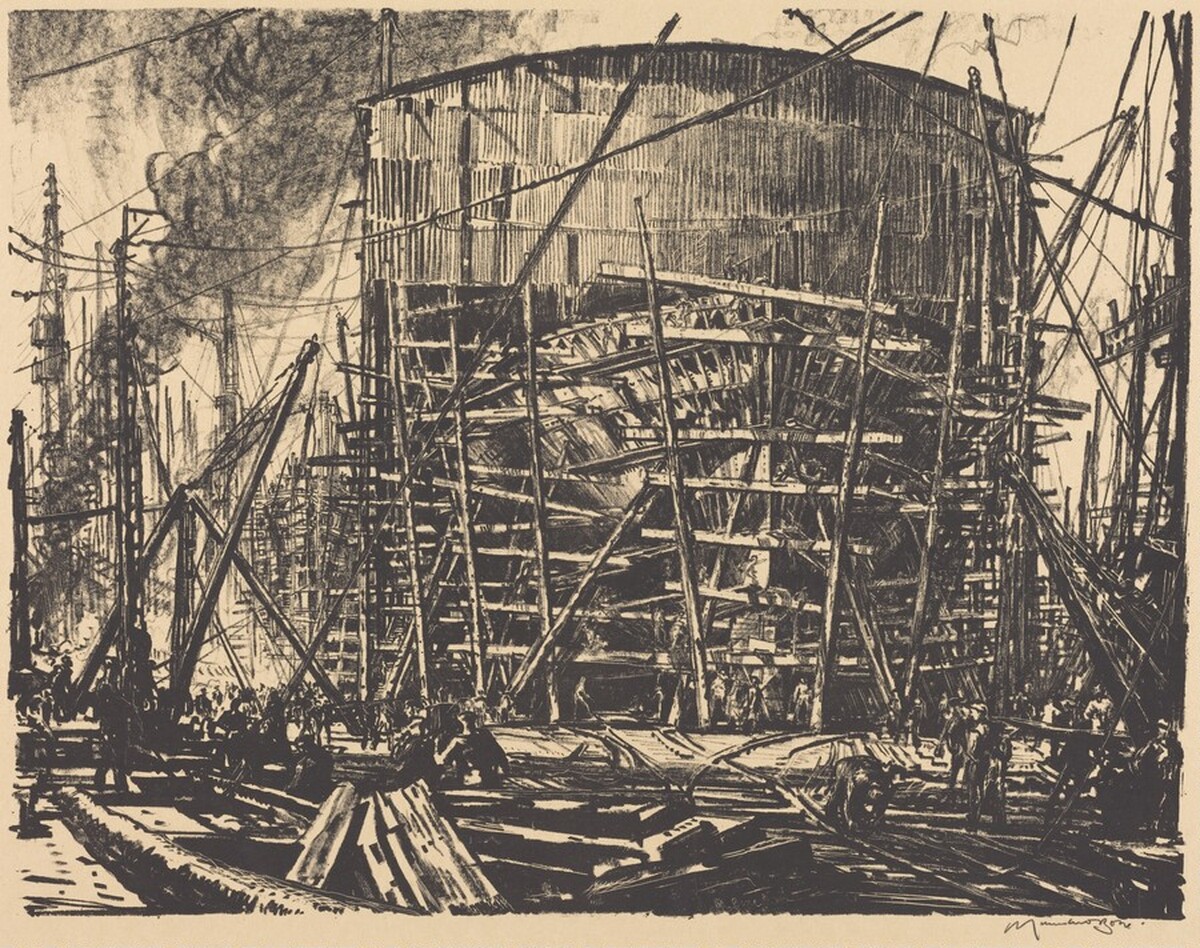 On the Stocks by Sir Muirhead Bone