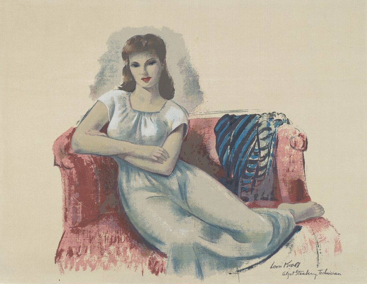 Nina on Couch by Leon Kroll