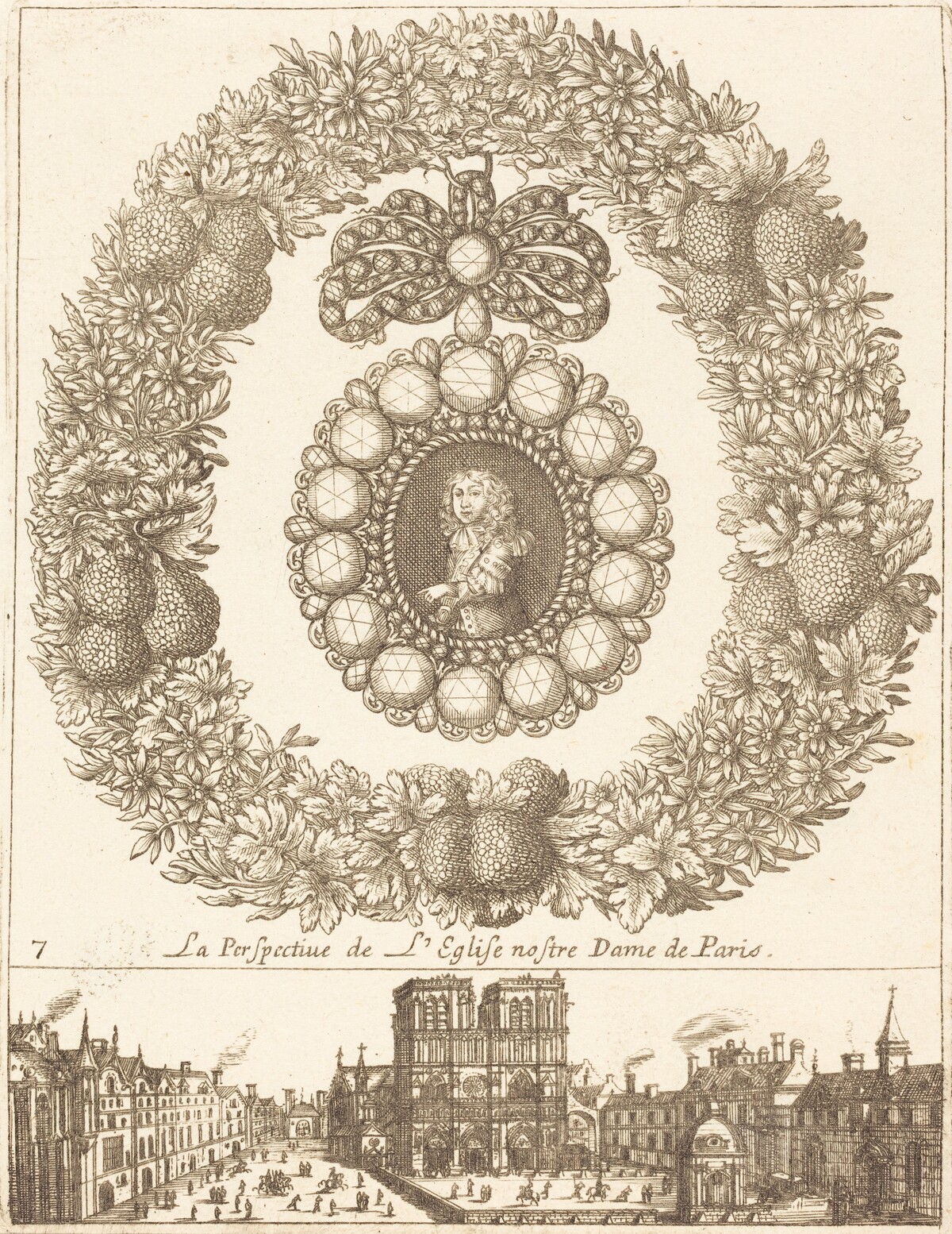 La perspective de l'englise Nostre Dame de Paris by François Le Febvre