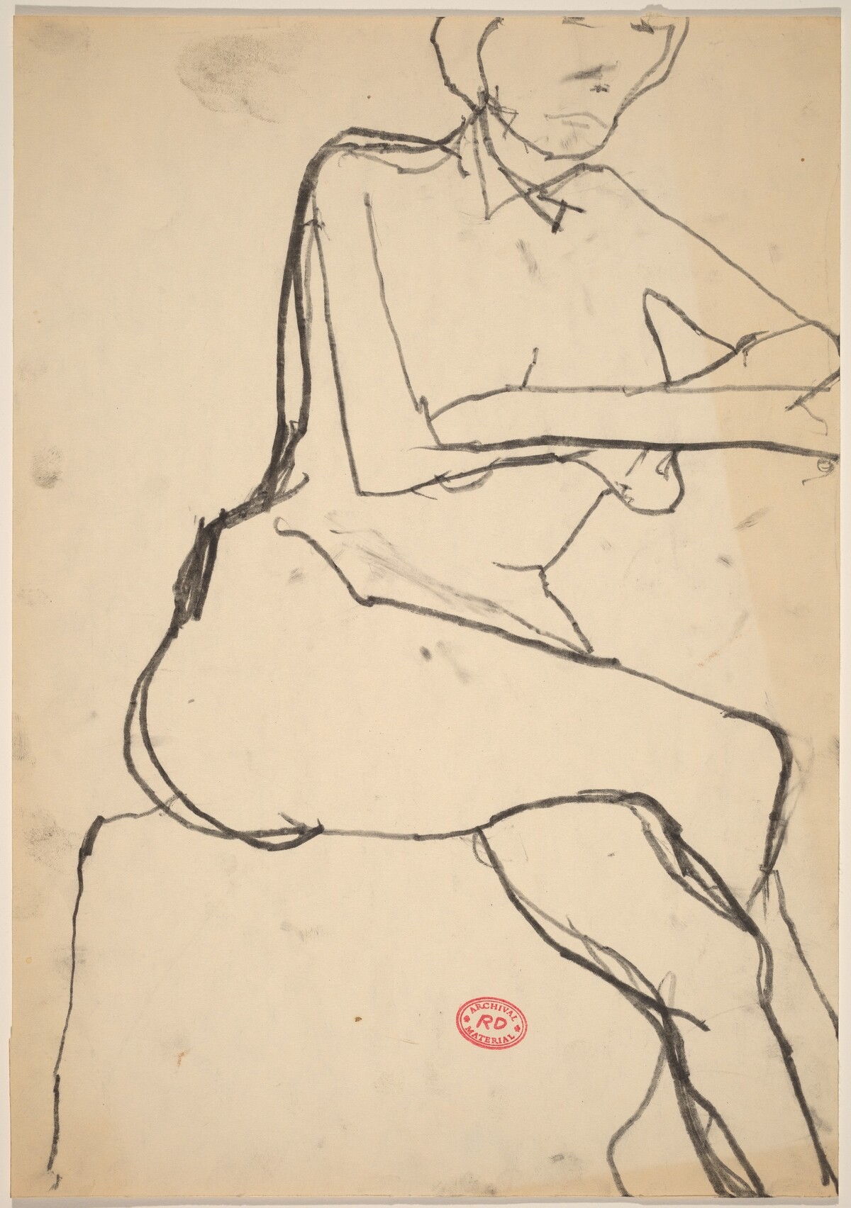 Untitled [seated woman crossing her arms and legs] by Richard Diebenkorn