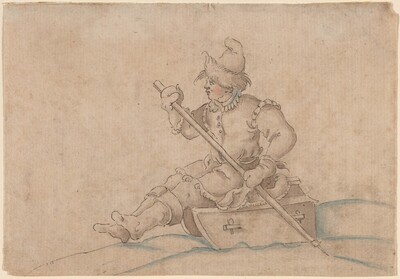 A Boy on a Sled