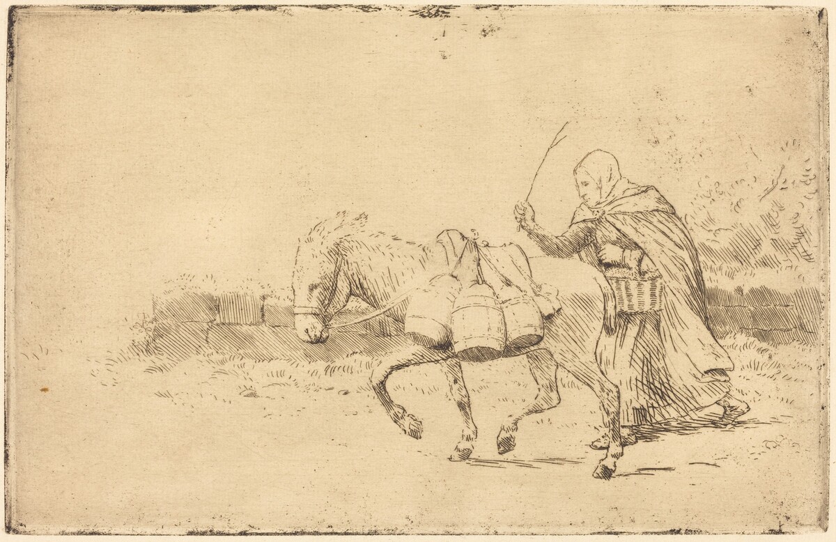 Milkmaid of Boulogne, 1st plate (Laitiere a Boulogne) by Alphonse Legros