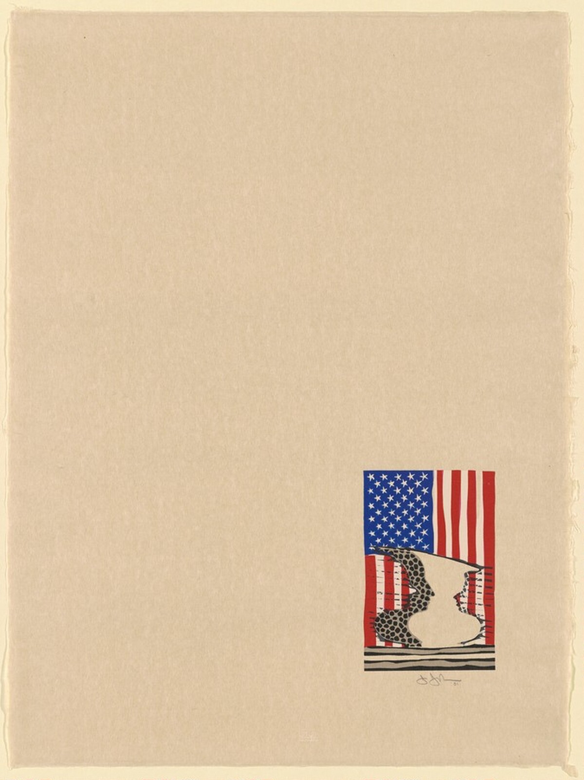Flag and Vase [proof] by Jasper Johns