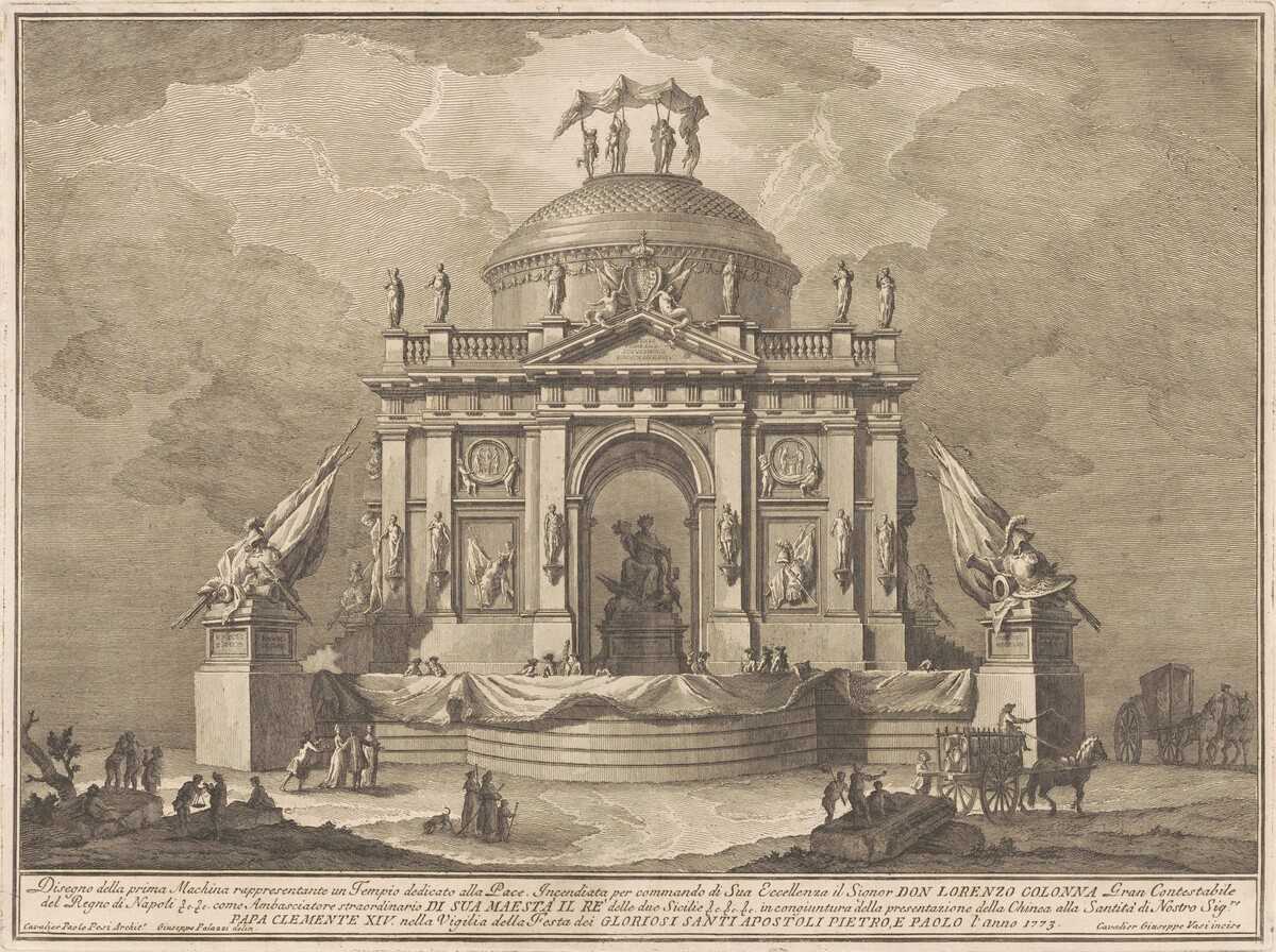The Prima Macchina for the Chinea of 1773: The Temple of Peace by Giuseppe Vasi, after Giuseppe Palazzi, after Paolo Posi