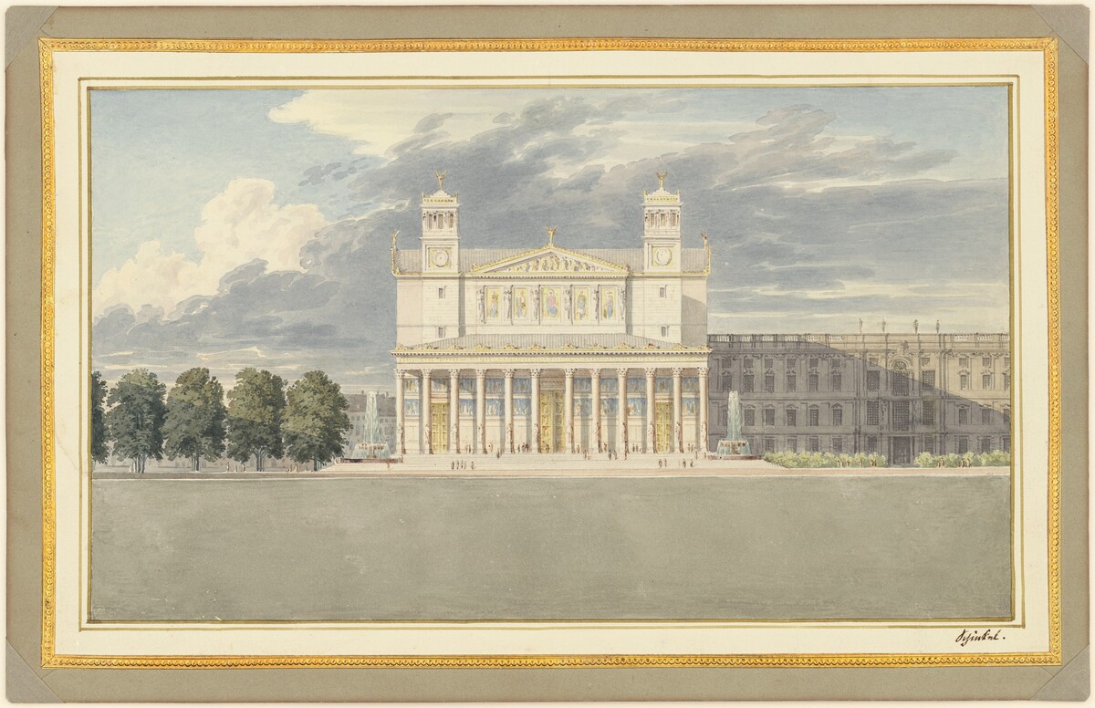 The Façade and Suroundings of a Cathedral for Berlin by Karl Friedrich Schinkel