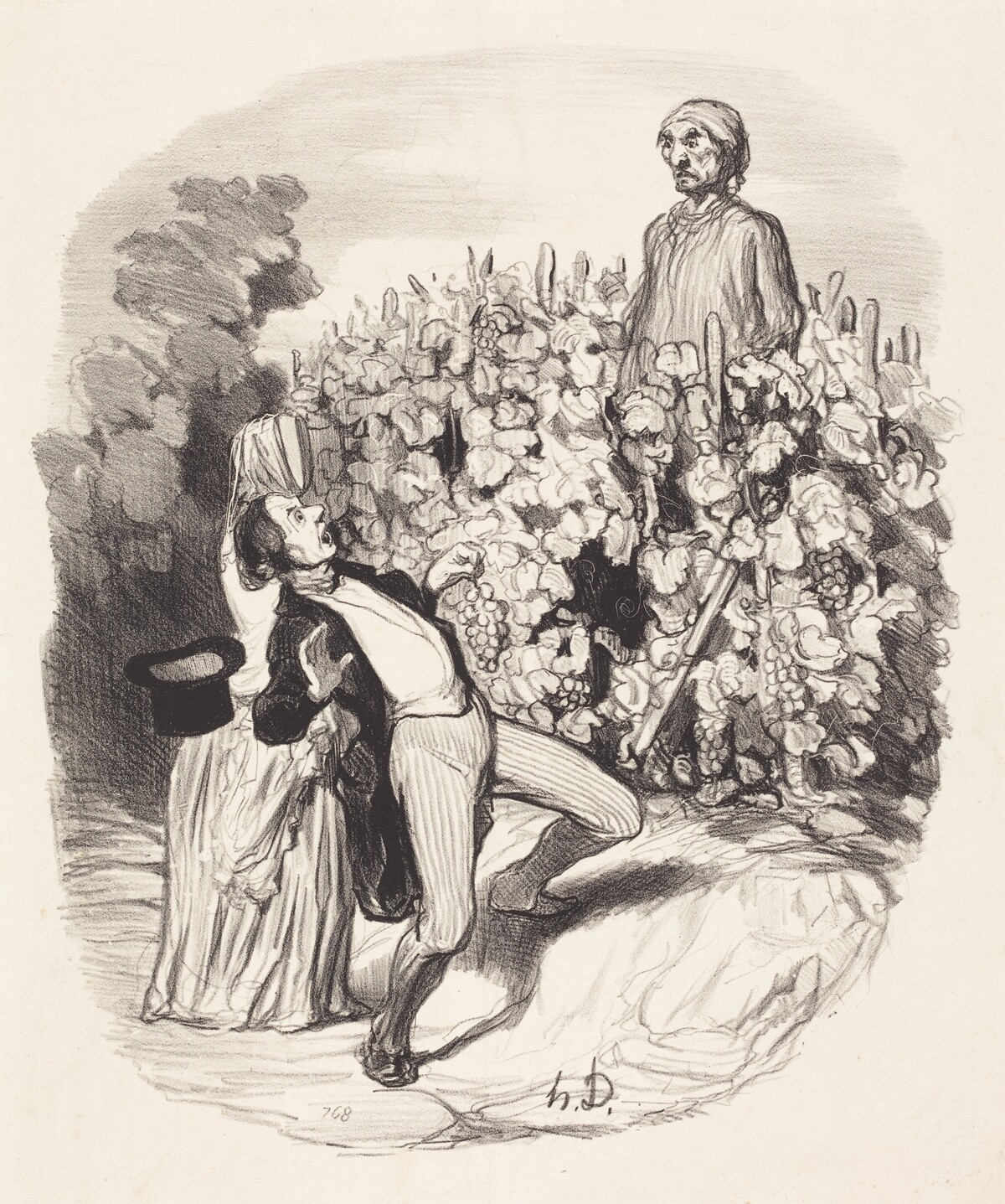 Ah! Saperlotte, je crois que nous sommes pincés! by Honoré Daumier