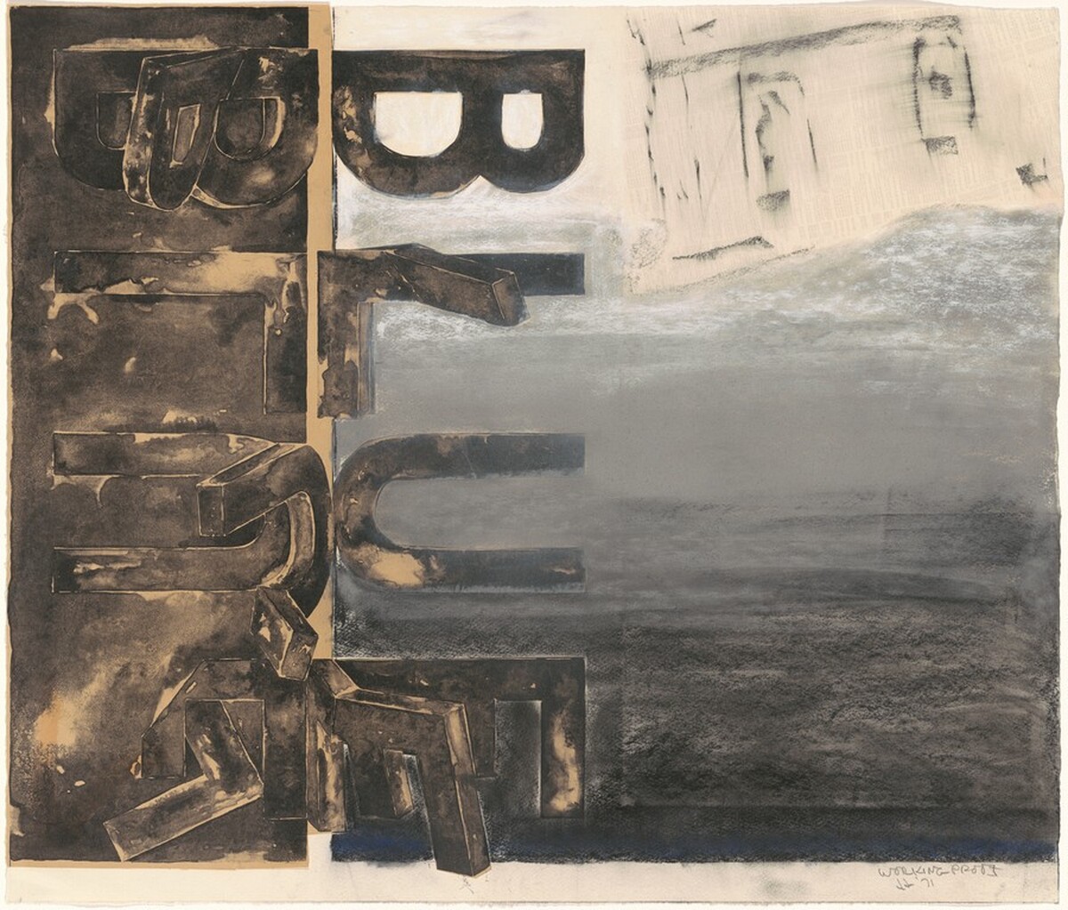 Bent "Blue" [working proof] by Jasper Johns