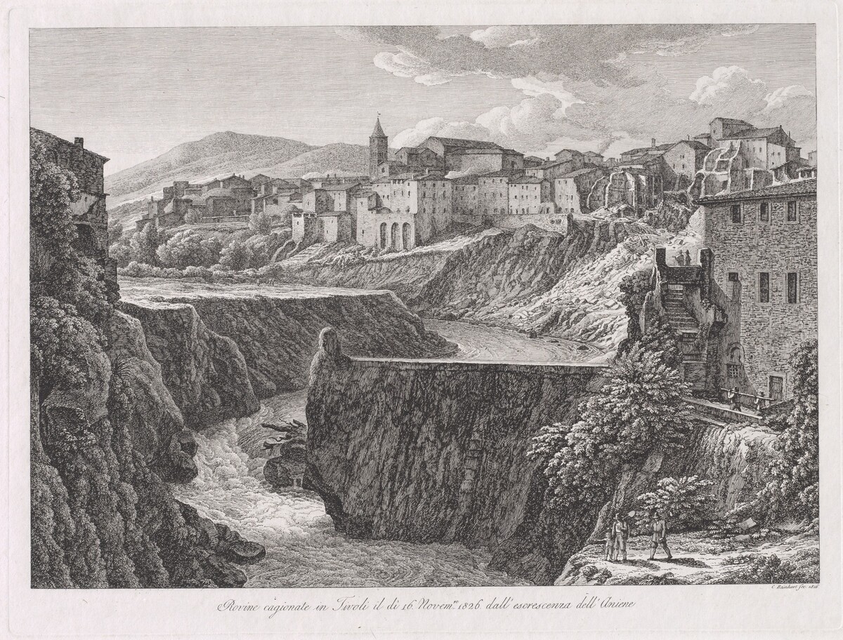 Rovine cagionate in Tivoli, dall'escrescenza dell'Aniene (Tivoli Damaged by the Flood of the River Aniene) by Johann Christian Reinhart
