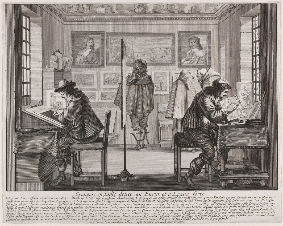 Graveurs en taille douce au burin et à l'eau forte (Copper Plate Engravers and Etchers) by Abraham Bosse