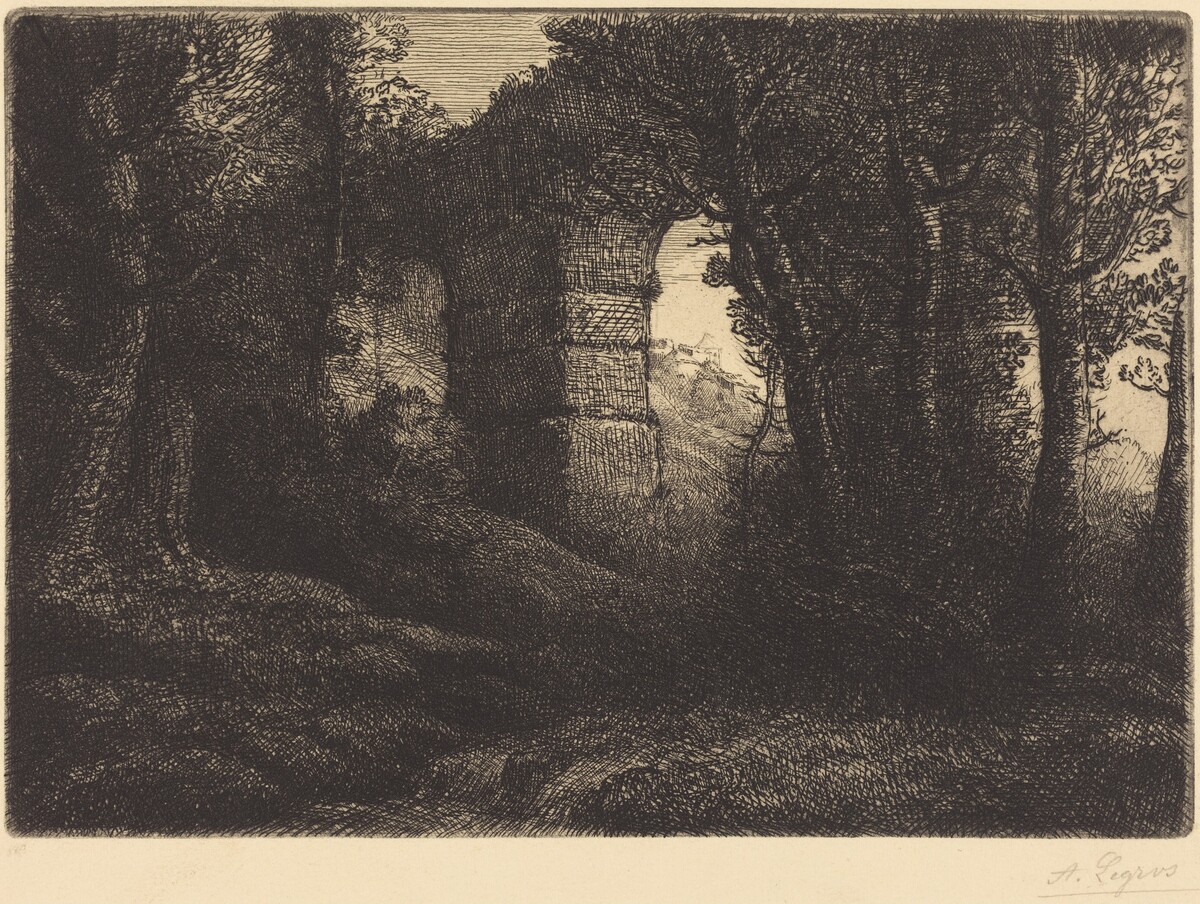Ruins of an Ancient Aqueduct (Ruine d'un ancien aqueduc) by Alphonse Legros