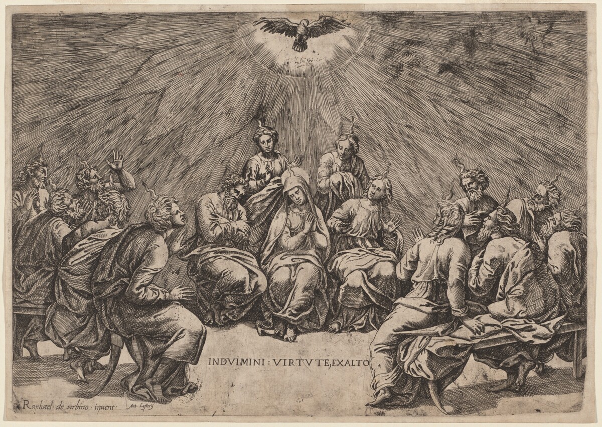 Pentecost by Gian Jacopo Caraglio, after Raphael