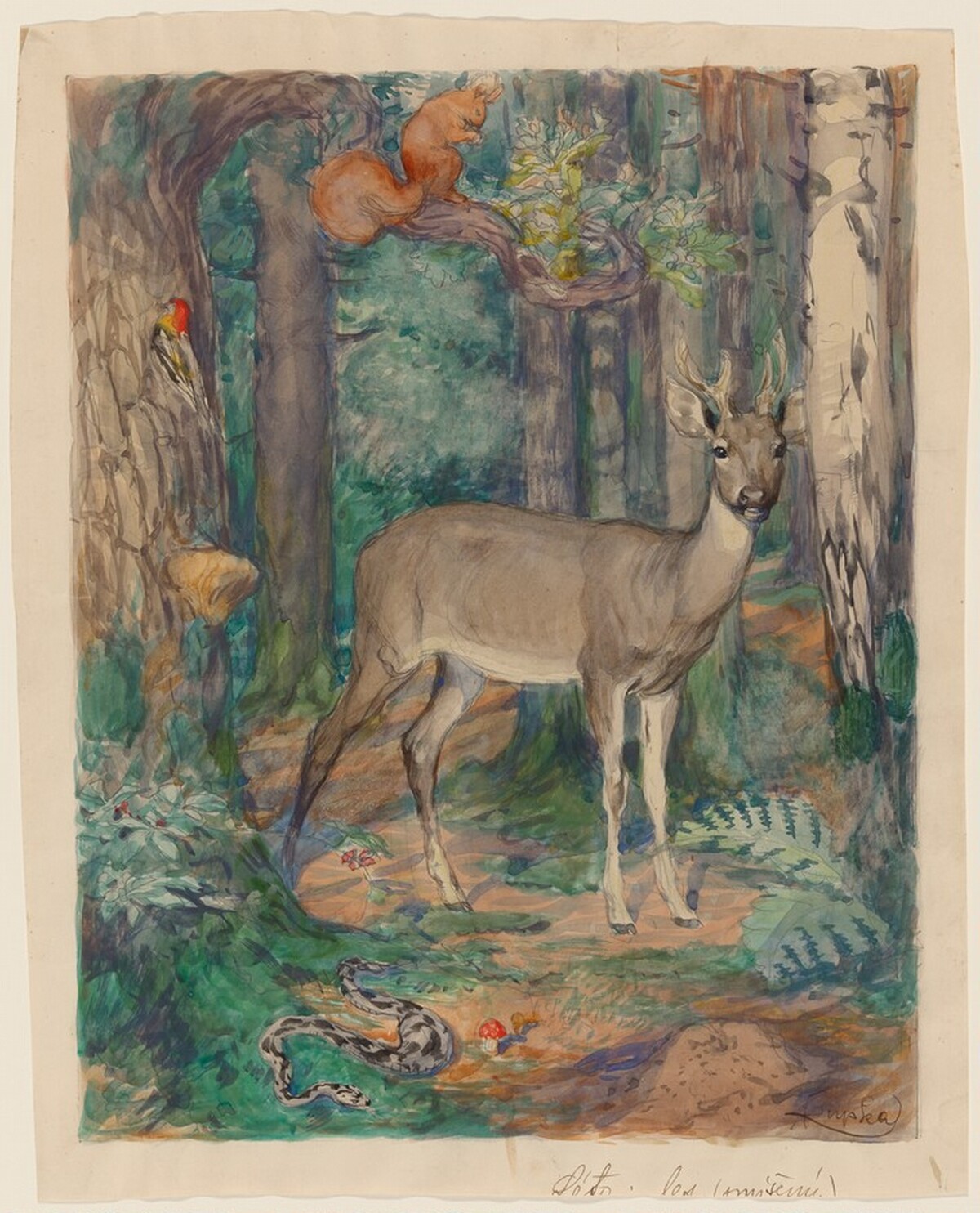 Animals in the Forest by František Kupka