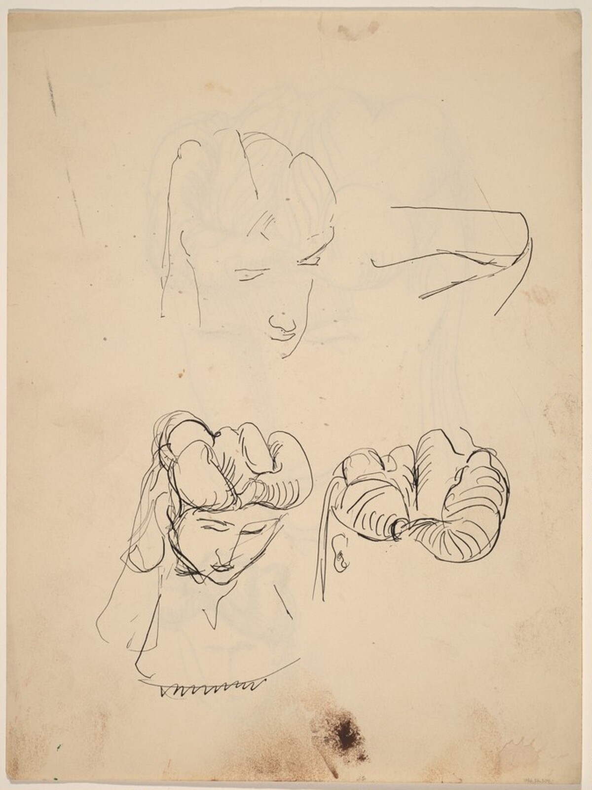 Studies of a Woman's Hair [verso] by Mark Rothko
