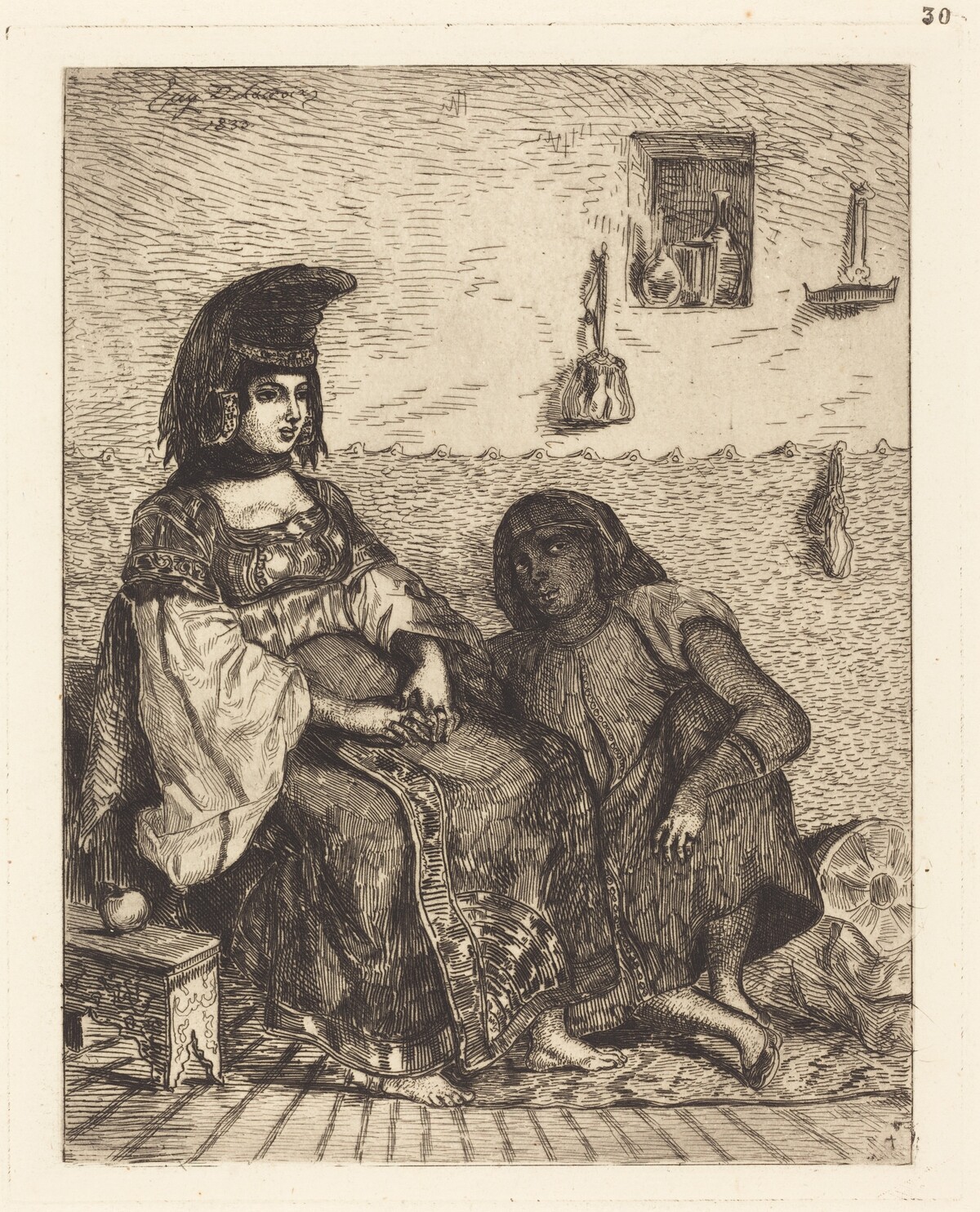 Jewish Woman of Algiers (Juive d'Alger) by Eugène Delacroix