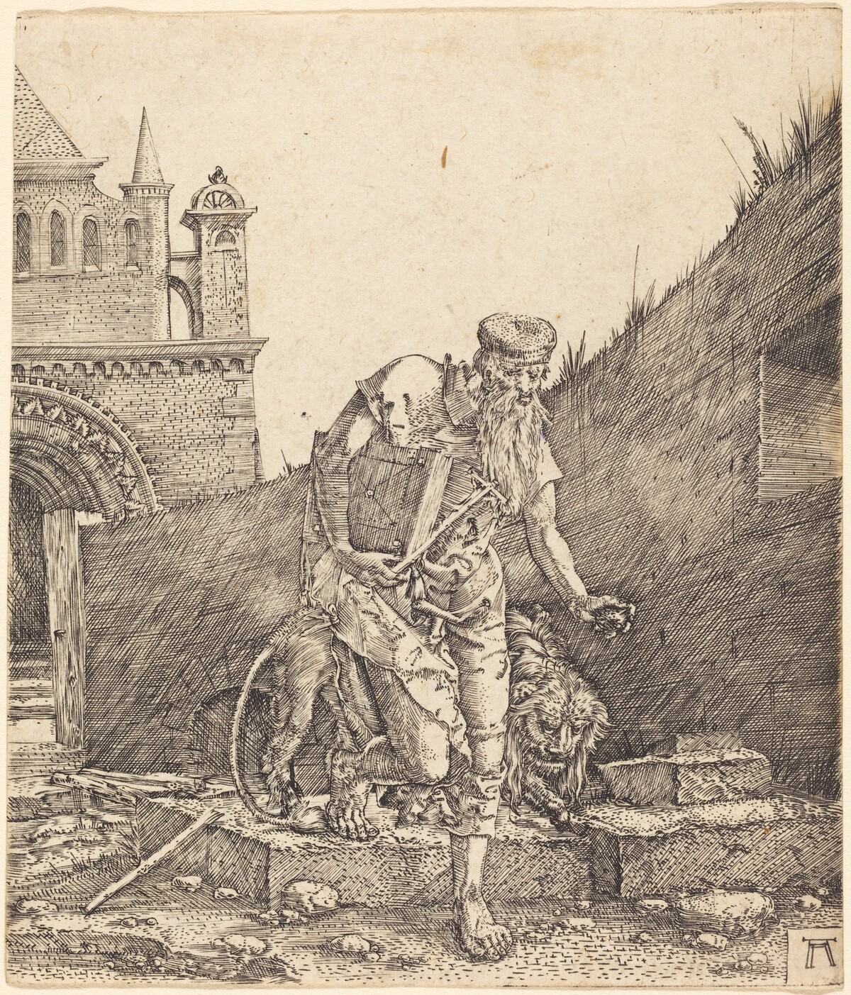 Saint Jerome in a Courtyard by Albrecht Altdorfer