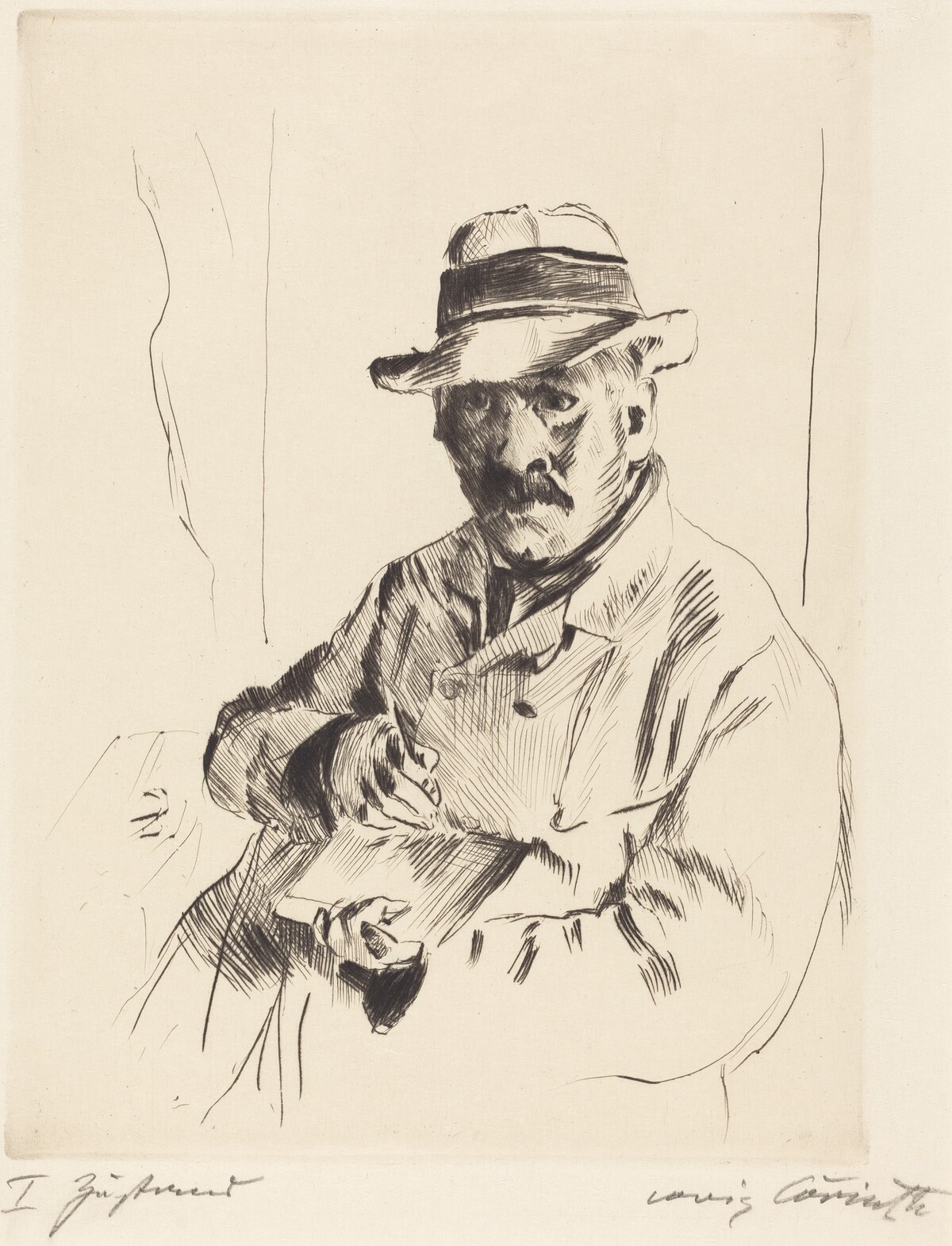 Selbstbildnis im Strohhut (Self-Portrait in a Straw Hat) by Lovis Corinth