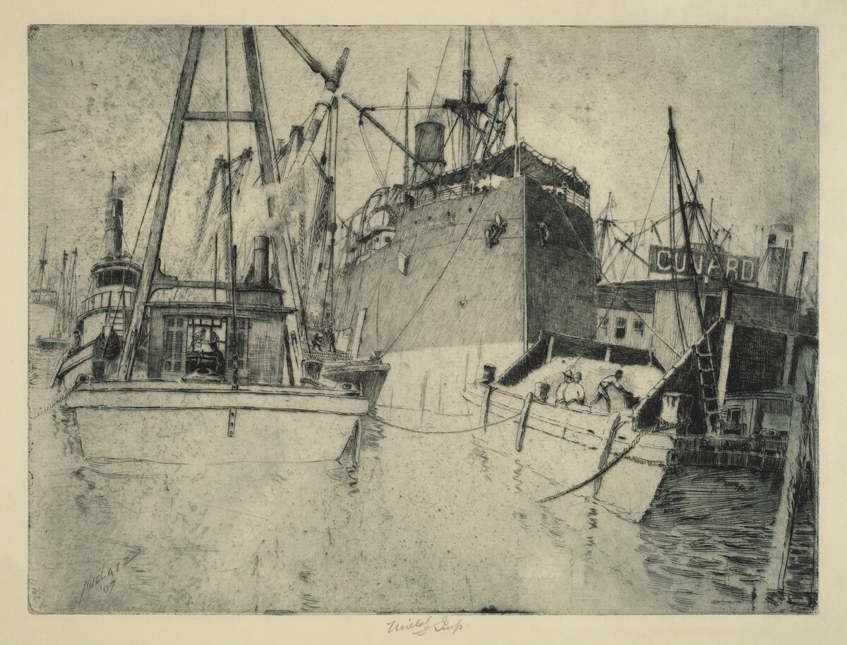 Chelsea Docks, Loading the Ship by Charles Frederick William Mielatz