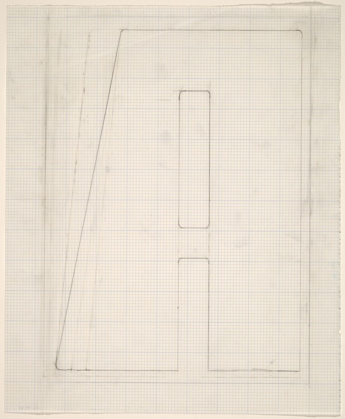 Sketch for "Building - Blocks for a Doorway" (A) by Vito Acconci