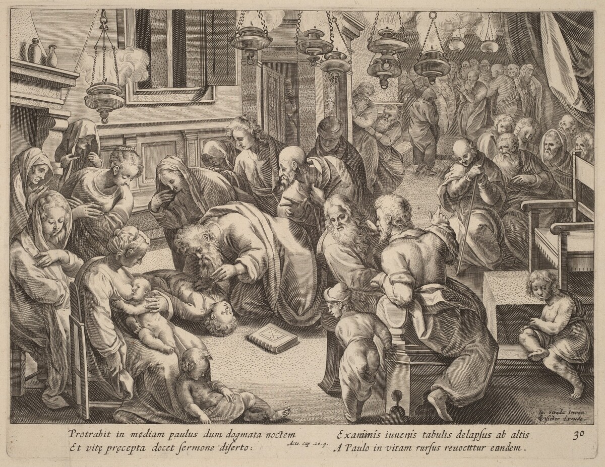 The Fall of Euthychus by Philip Galle after Jan van der Straet