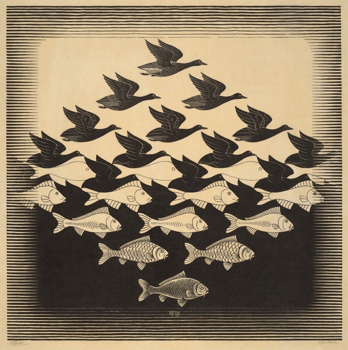 Sky and Water I by M.C. Escher