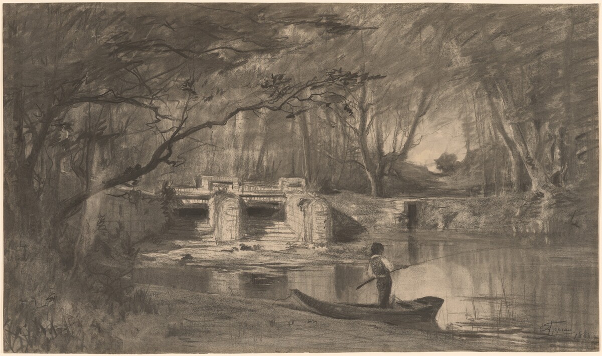 Wooded Pond by the Ancient Sluice of Levaux near Vienne by Adolphe Appian
