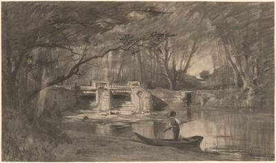 Wooded Pond by the Ancient Sluice of Levaux near Vienne