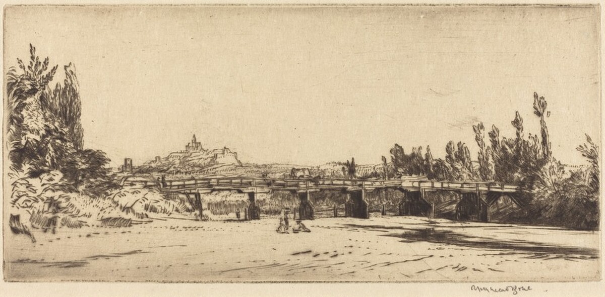 Distant Fermo (Italy) - No. 1 by Sir Muirhead Bone