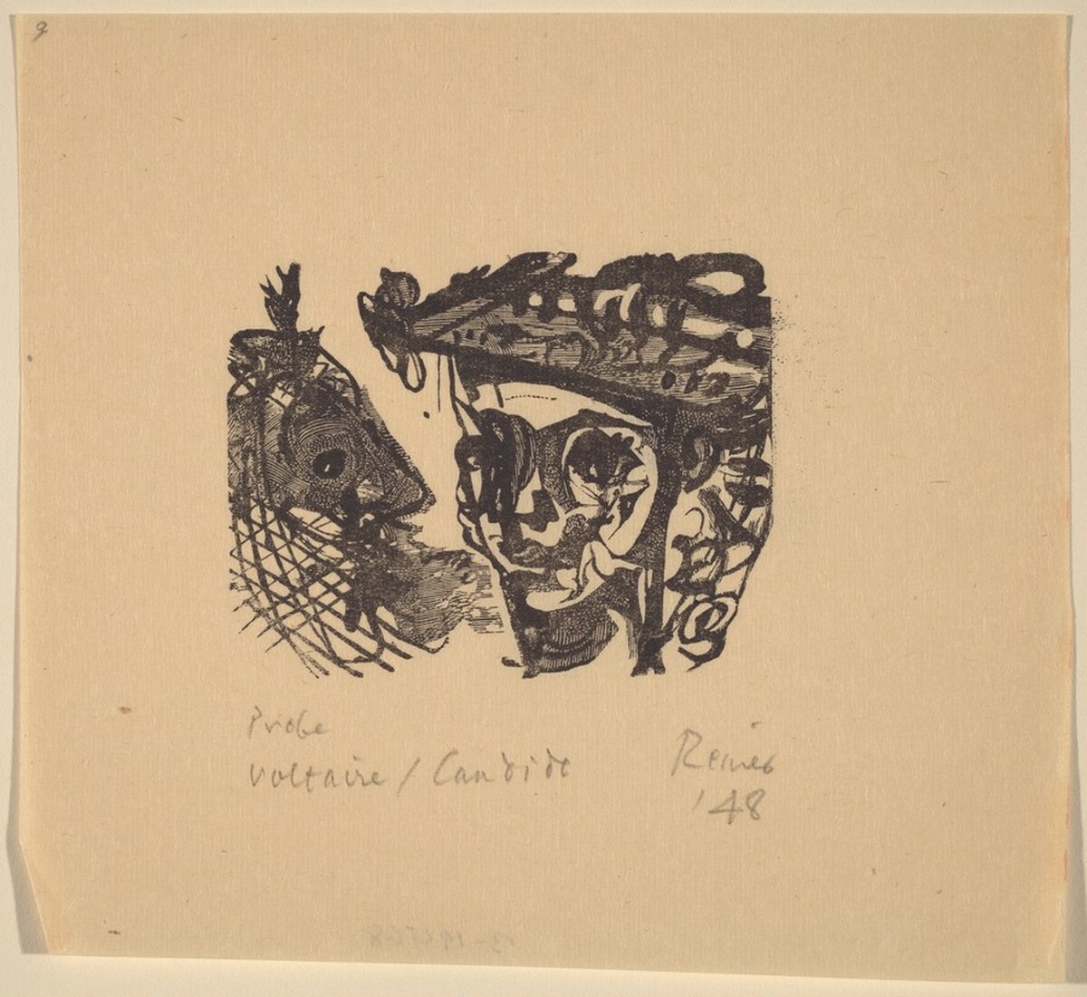 Illustration to Voltaire, "Candide" by Imre Reiner