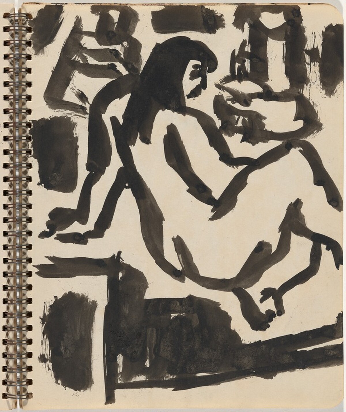Seated Female Nude Seen from the Back by Alex Katz