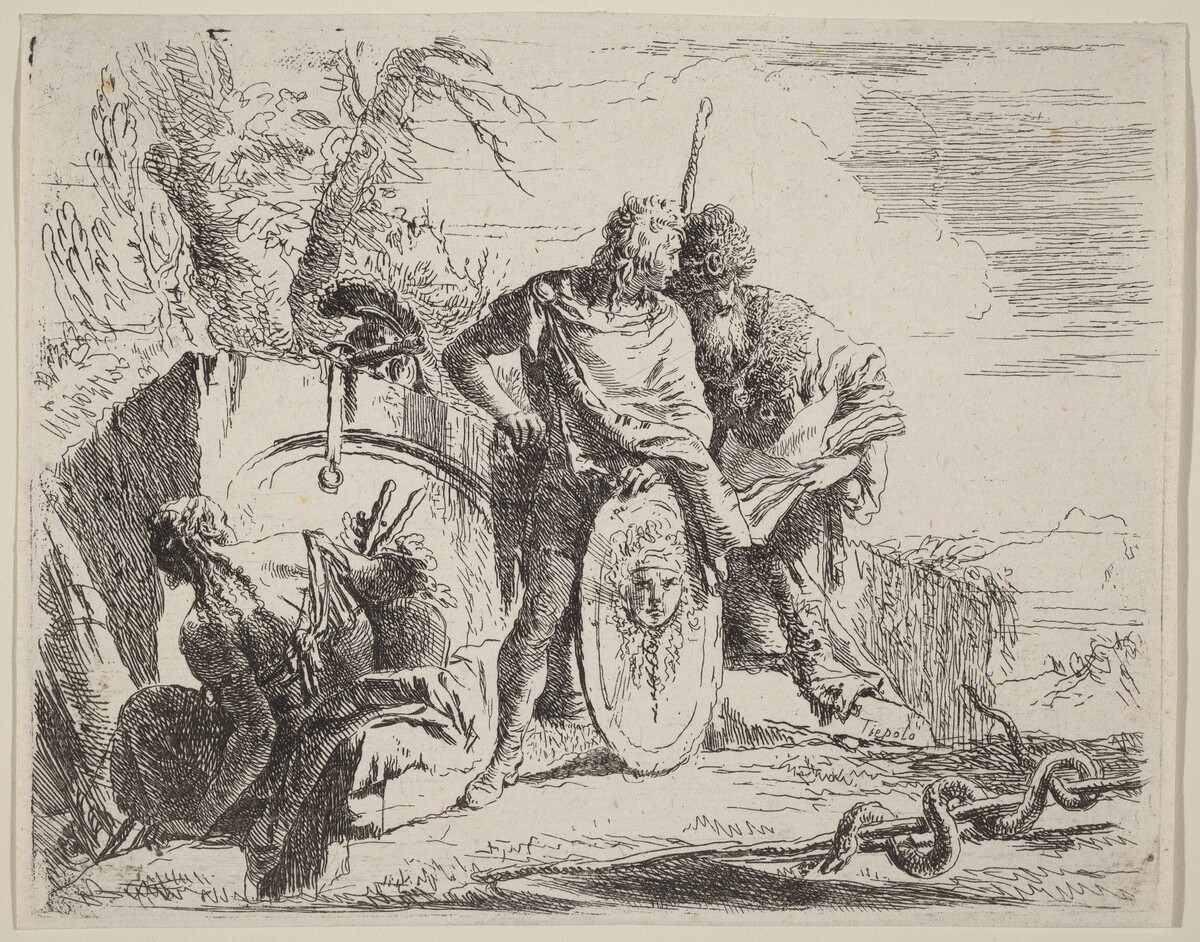 Young Soldier with Philosopher and Seated Woman by Giovanni Battista Tiepolo