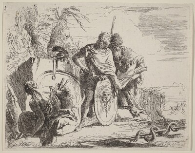 Young Soldier with Philosopher and Seated Woman