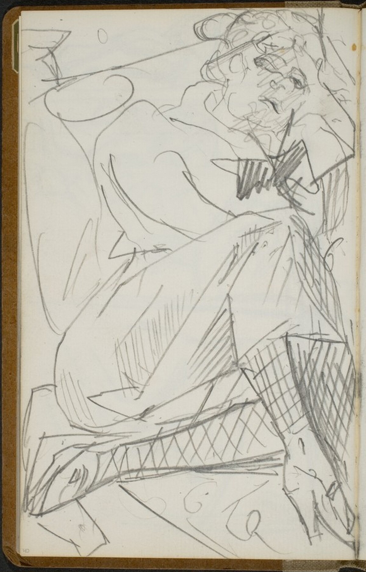 Liegende Frau mit Netzstrümpfen (Reclining Woman with Fishnet Stockings) [p. 40] by Max Beckmann
