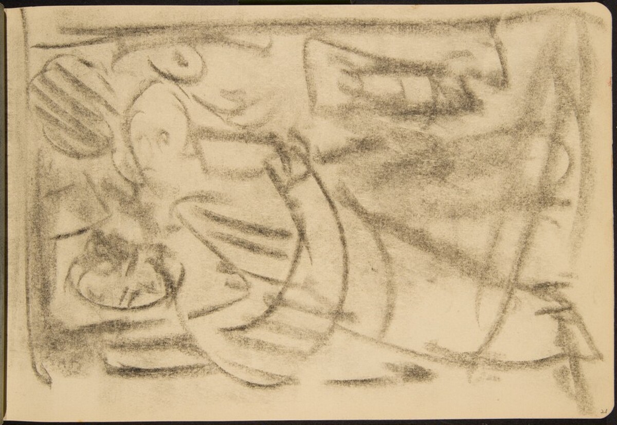 flüchtige Skizze zweier Figuren (Rough Sketch with Two Figures) [p. 21] by Max Beckmann