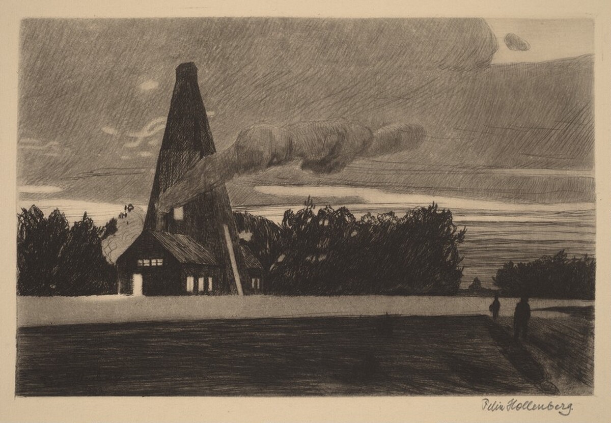 A Drilling Hut at Nightfall by Felix Hollenberg