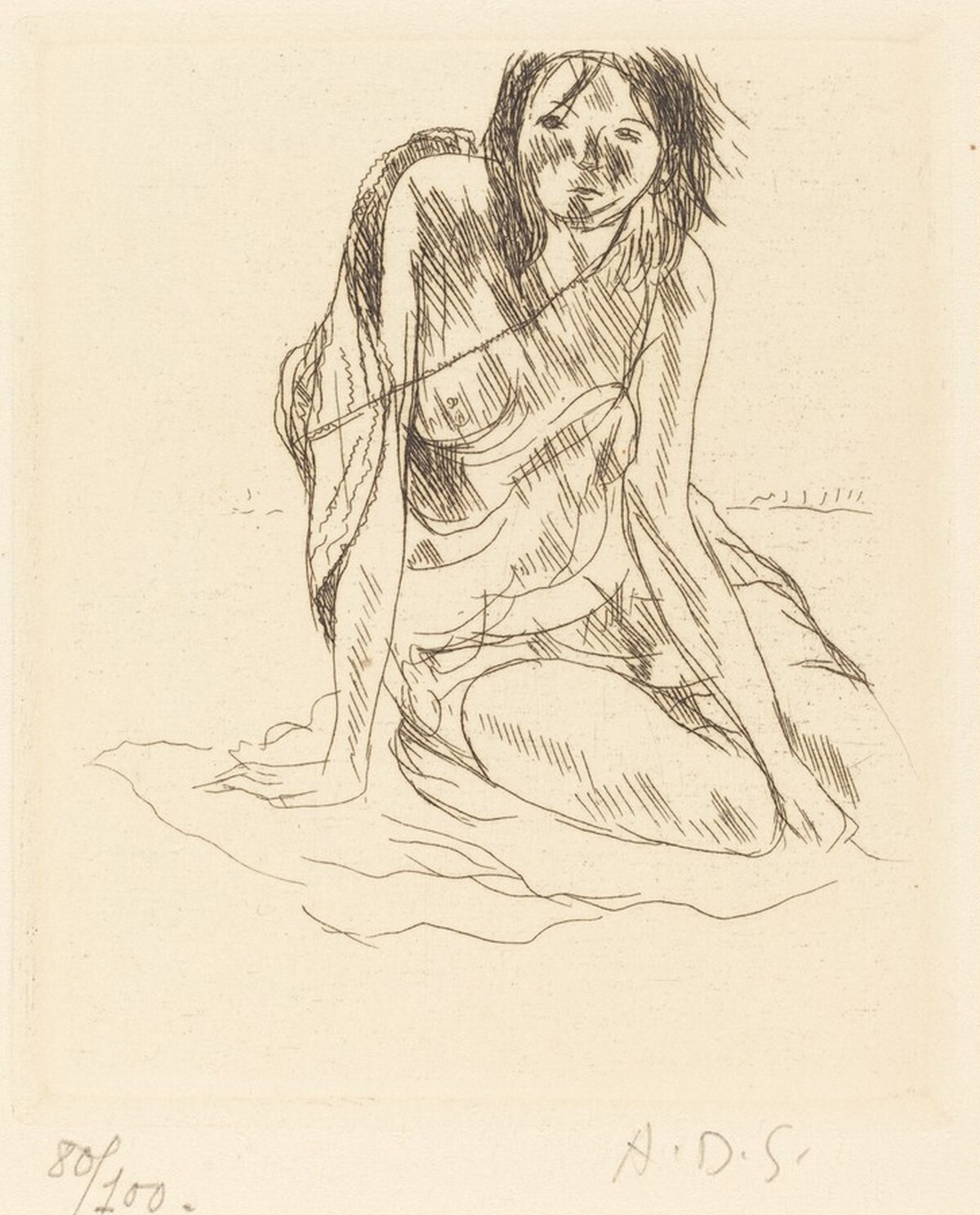 Suzanne with Straw Hat  (Suzanne au chapeau de paille) by André Dunoyer de Segonzac