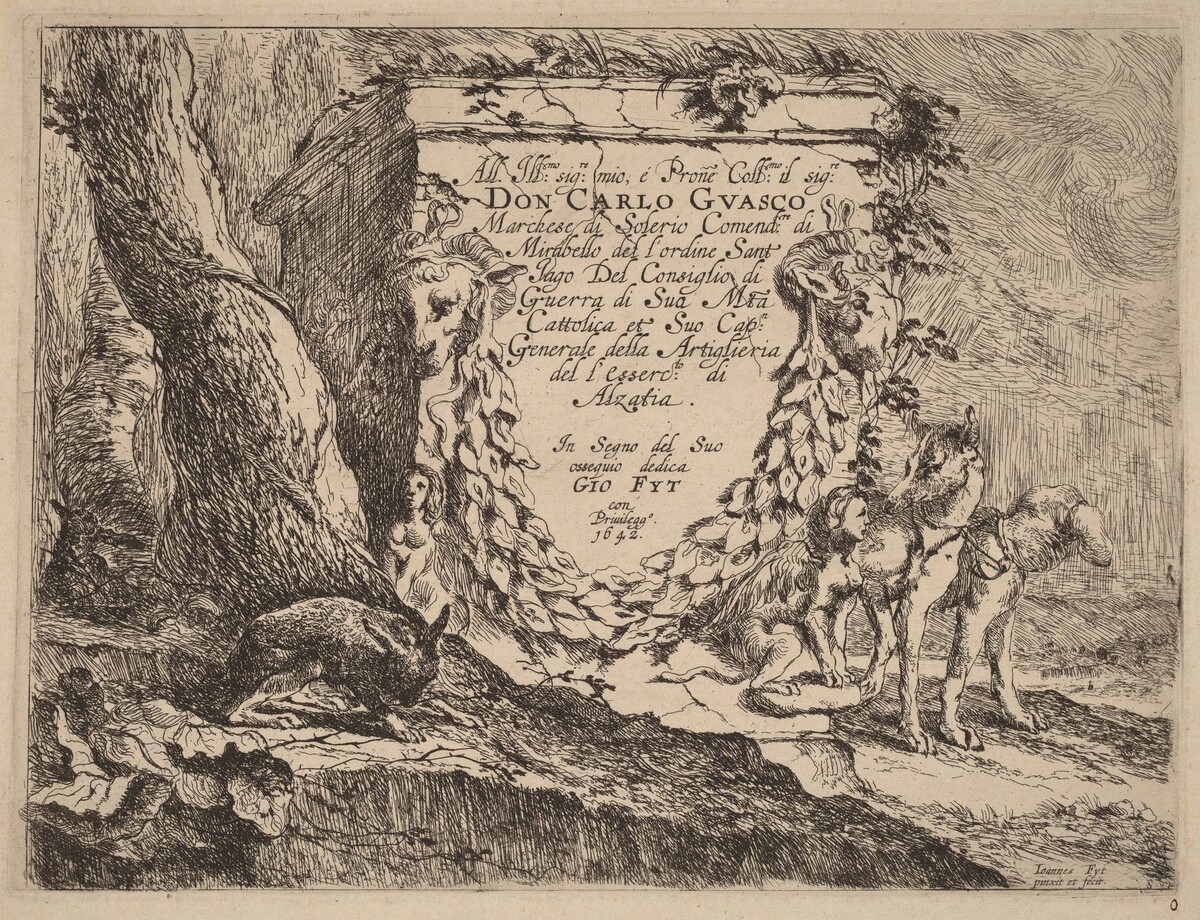 Title Page: Pedestal and a Pair of Dogs by Jan Fyt