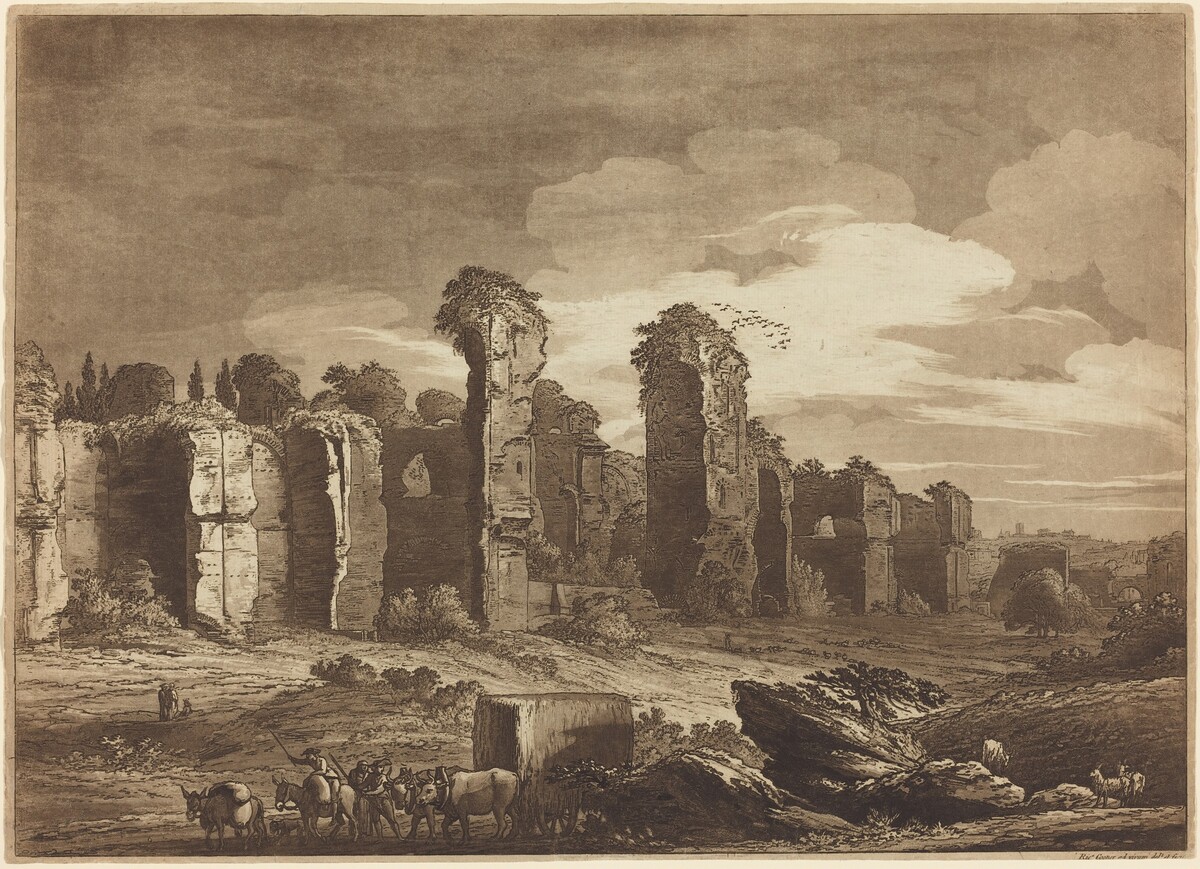 View of the Remains of Caracalla's Baths, Taken from the Jesuits Gardens at Rome by Richard Cooper II (artist and publisher); John Boydell (publisher)