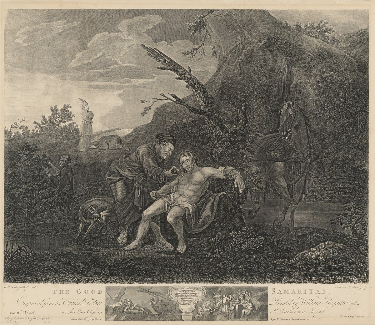 The Good Samaritan by Jean-Marie Delatre and Simon Francois Ravenet I after William Hogarth